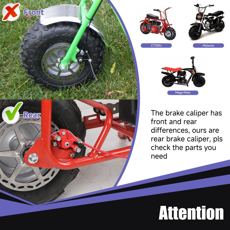 CILOYU Mini Bike Brake Lever Kit + Mini Bike Brake Caliper Replacement for Coleman CT100U CC100X Baja DB30 Motovox MBX10 MBX11 MMB80 MMB105 79cc 97cc 100cc Powersports Parts 61"" Brake Cable - Image 2